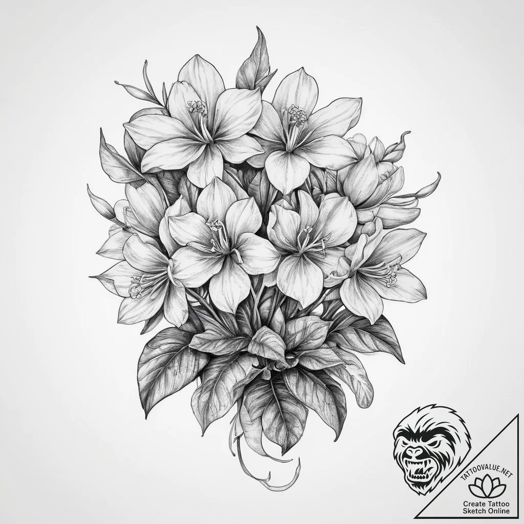 Tattoo sketch cyclamen - tattoo sketch (№1760545843_0, 15.10.2025 16:30) — tattoovalue.net
