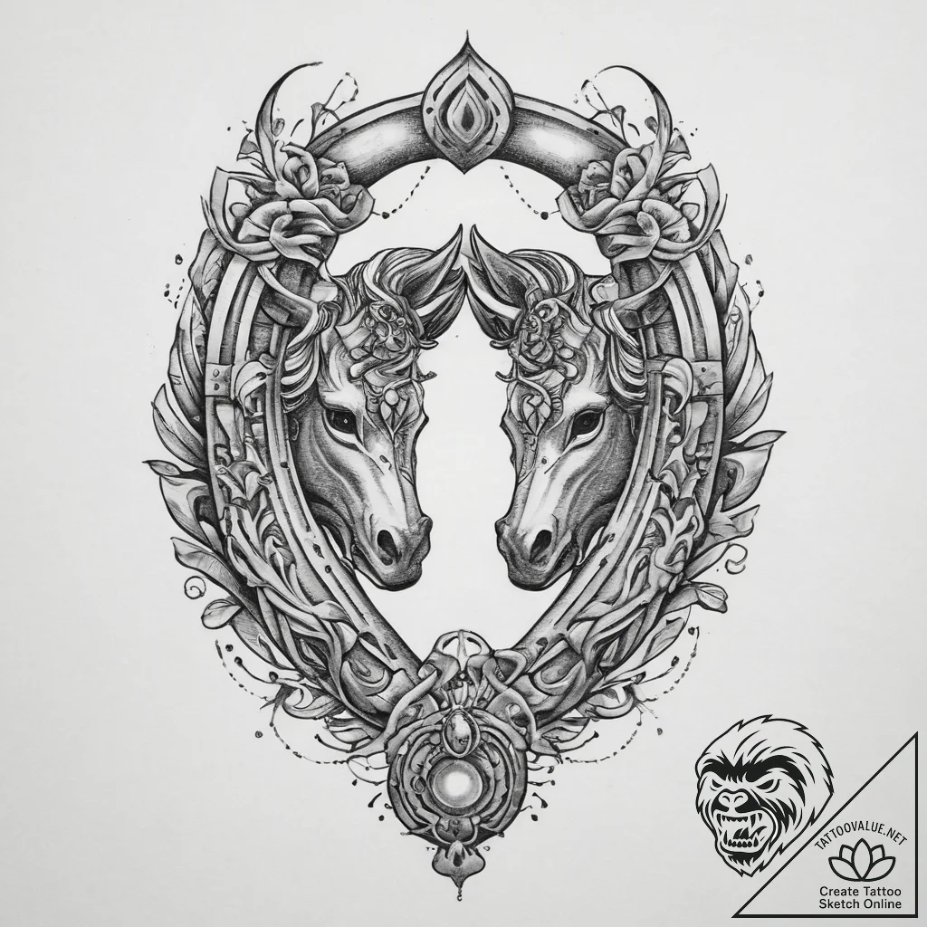 Tattoo sketch подкова, concept art for tattoo... - tattoo sketch (№1760546709_0, 15.10.2025 16:45) — tattoovalue.net