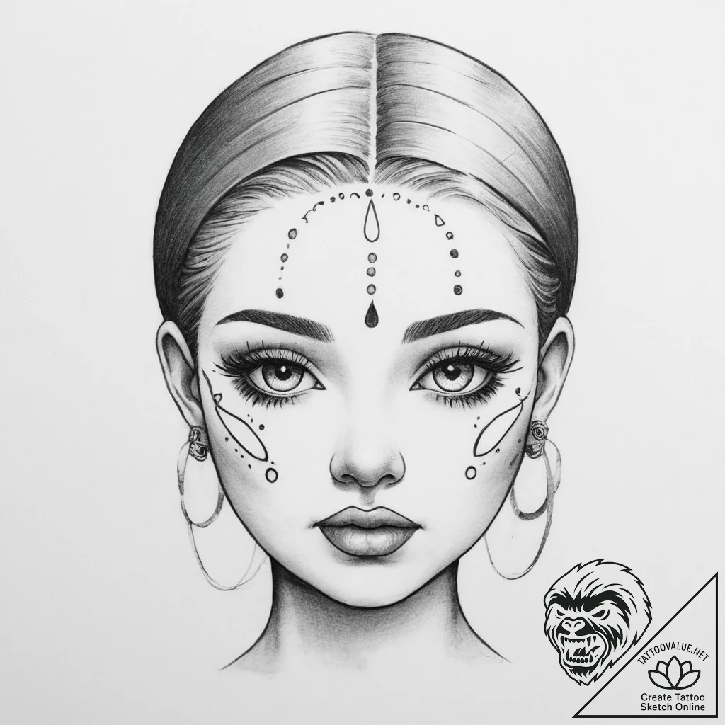 Tattoo sketch doll making a doll's face - tattoo sketch (№1760547143_0, 15.10.2025 16:52) — tattoovalue.net