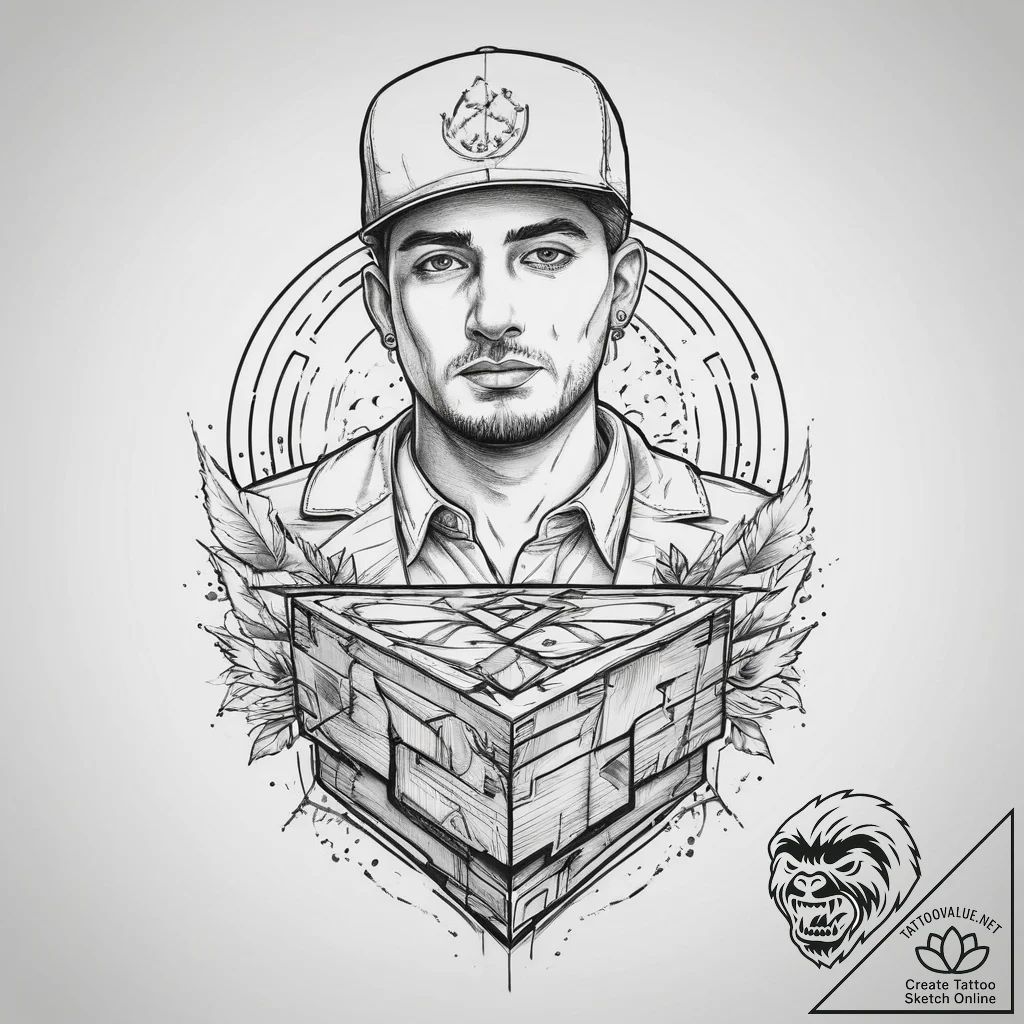 Tattoo sketch delivery driver a person with a... - tattoo sketch (№1760548223_0, 15.10.2025 17:10) — tattoovalue.net