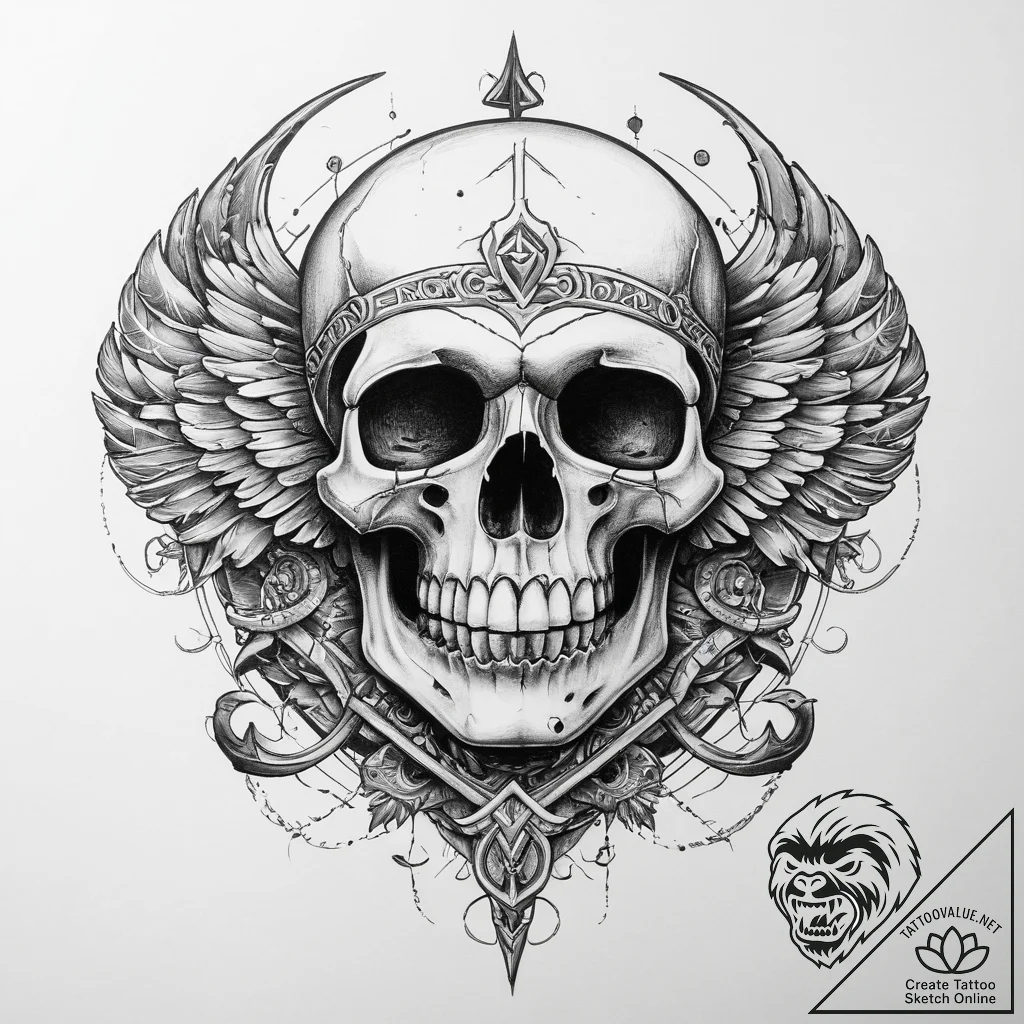 Tattoo sketch hieroglyphic symbol for "death"... - tattoo sketch (№1760548438_0, 15.10.2025 17:13) — tattoovalue.net