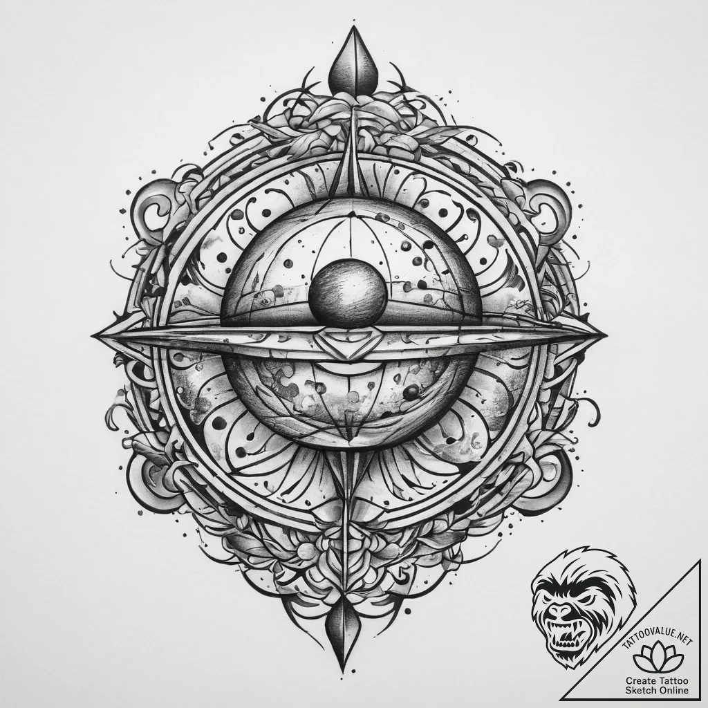 Tattoo sketch cosmic sphere, tattoo sketch de... - tattoo sketch (№1760549088_0, 15.10.2025 17:24) — tattoovalue.net