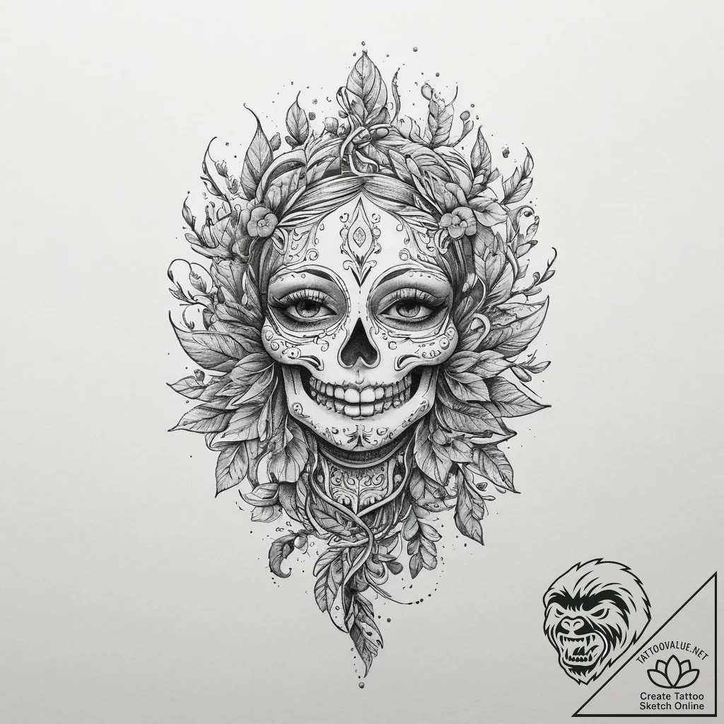 Tattoo sketch vine with a quote, artistic tat... - tattoo sketch (№1760550189_0, 15.10.2025 17:43) — tattoovalue.net