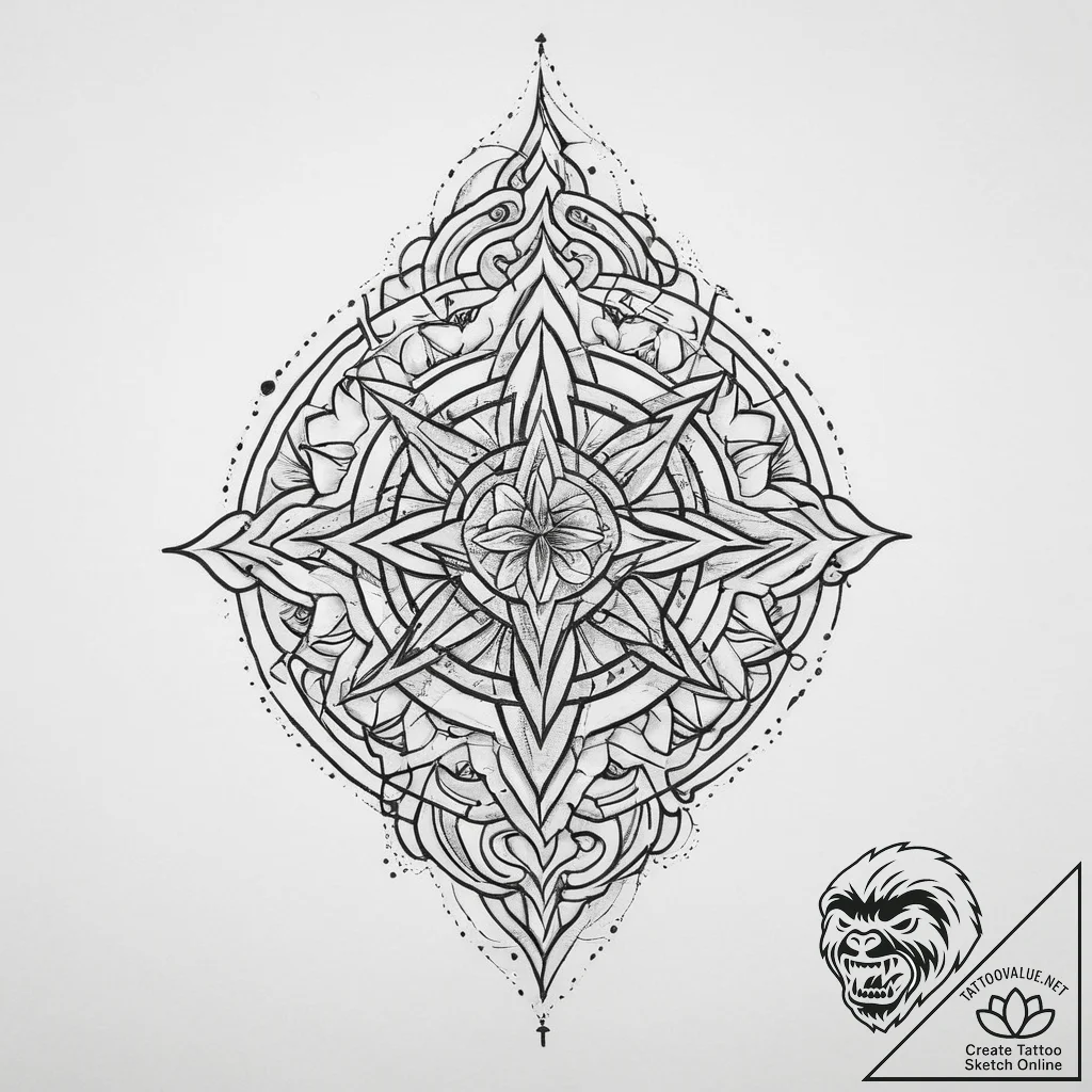 Tattoo sketch sacred representation, tattoo d... - tattoo sketch (№1760551272_0, 15.10.2025 18:01) — tattoovalue.net