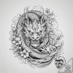 Tattoo sketch soldier with a brush, ink illus… – tattoo sketch (№1760552137_0, 15.10.2025 18:15) — tattoovalue.net