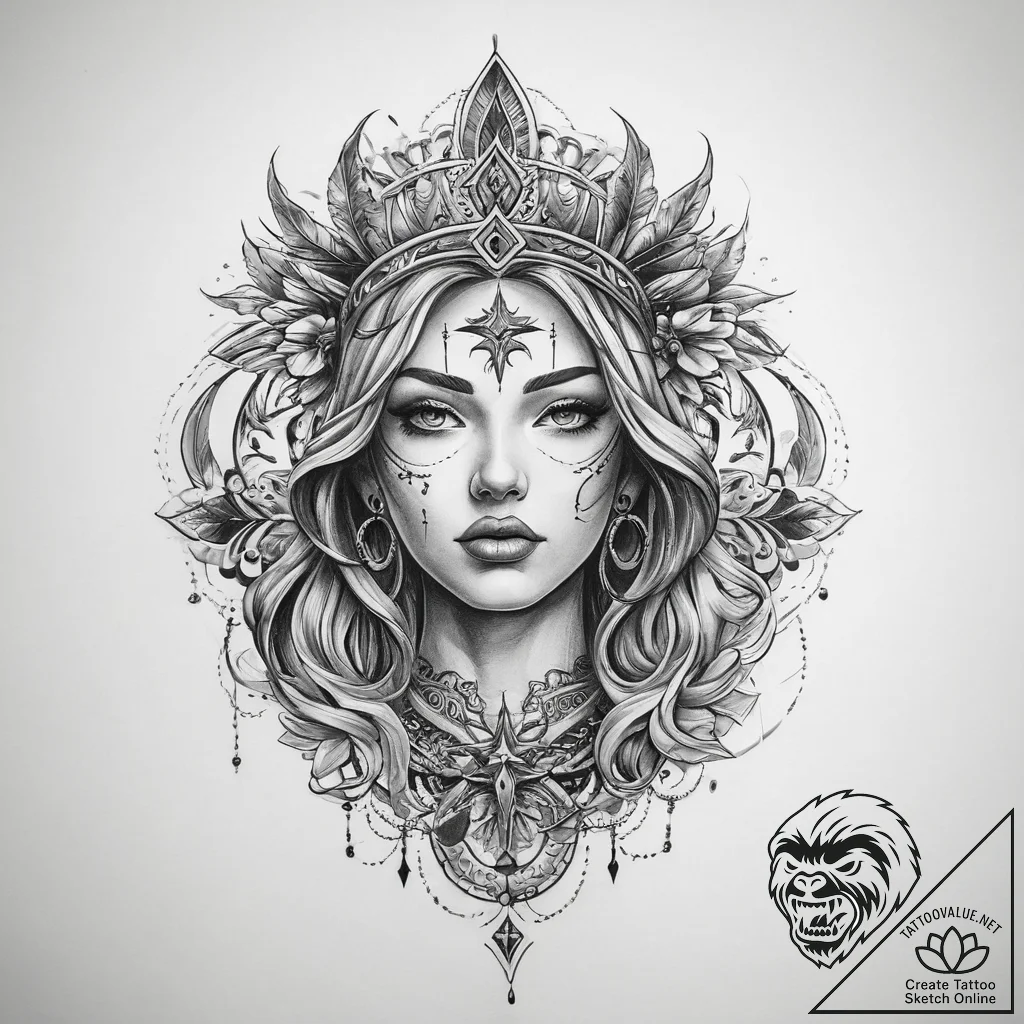 Tattoo sketch blessed narrative - tattoo sketch (№1760552787_0, 15.10.2025 18:26) — tattoovalue.net