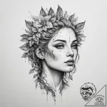 Tattoo sketch dryad with roots, concept art f… – tattoo sketch (№1760553012_0, 15.10.2025 18:30) — tattoovalue.net
