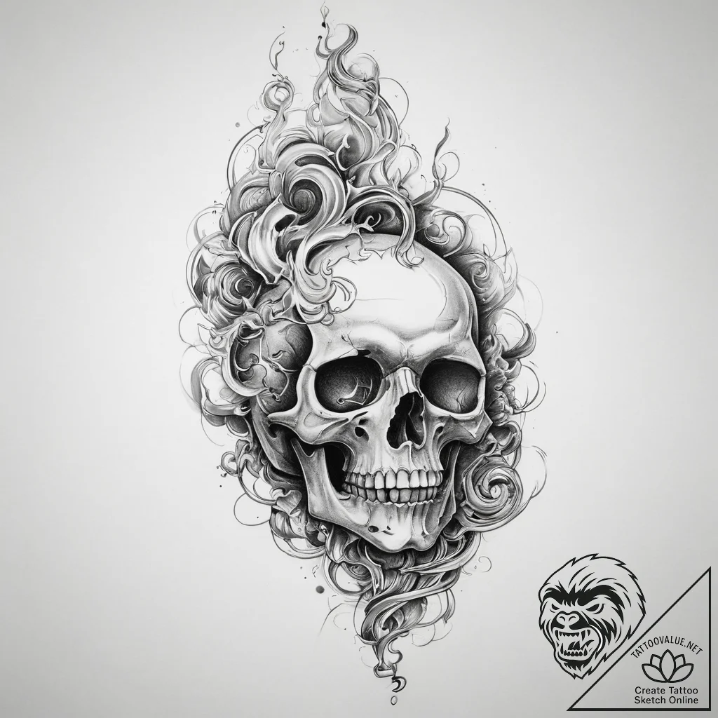 Tattoo sketch smoke tattoo - tattoo sketch (№1760553882_0, 15.10.2025 18:44) — tattoovalue.net