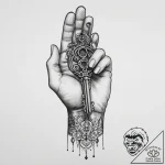 Tattoo sketch hands with a key, tattoo drawin… – tattoo sketch (№1760555185_0, 15.10.2025 19:06) — tattoovalue.net