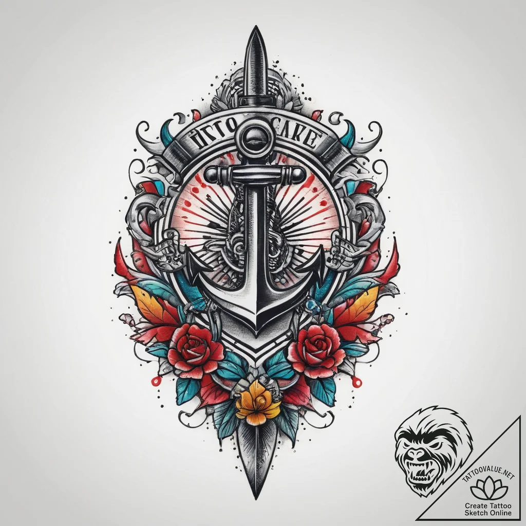 Tattoo sketch knife with blood, tattoo flash... - tattoo sketch (№1760556939_0, 15.10.2025 19:35) — tattoovalue.net