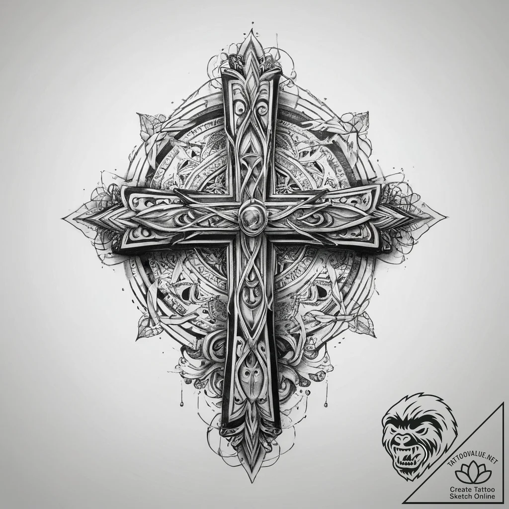 Tattoo sketch holy narrative, tattoo drawing... - tattoo sketch (№1760557154_0, 15.10.2025 19:39) — tattoovalue.net