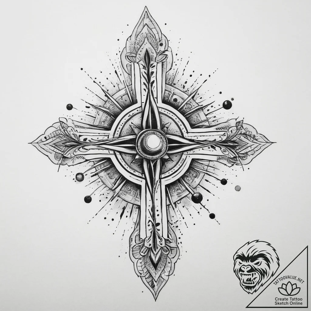 Tattoo sketch cosmic scene, artistic tattoo s... - tattoo sketch (№1760558020_0, 15.10.2025 19:53) — tattoovalue.net