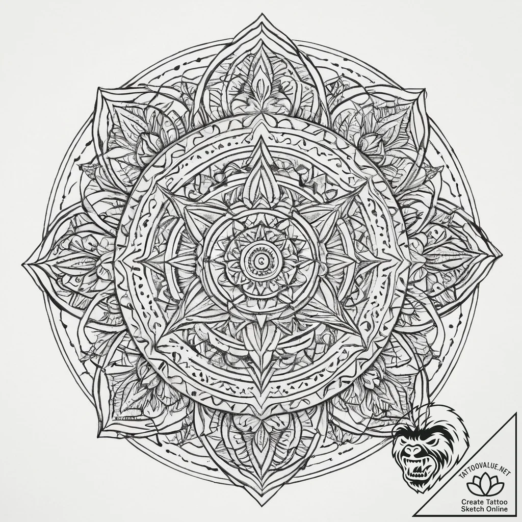Tattoo sketch узор в виде ромашки, tattoo lin... - tattoo sketch (№1760558887_0, 15.10.2025 20:08) — tattoovalue.net