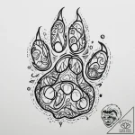 Tattoo sketch cat paw print, ink illustration… – tattoo sketch (№1760559968_0, 15.10.2025 20:26) — tattoovalue.net