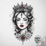 Tattoo sketch queen tattoo, concept art for t… – tattoo sketch (№1760562153_0, 15.10.2025 21:02) — tattoovalue.net