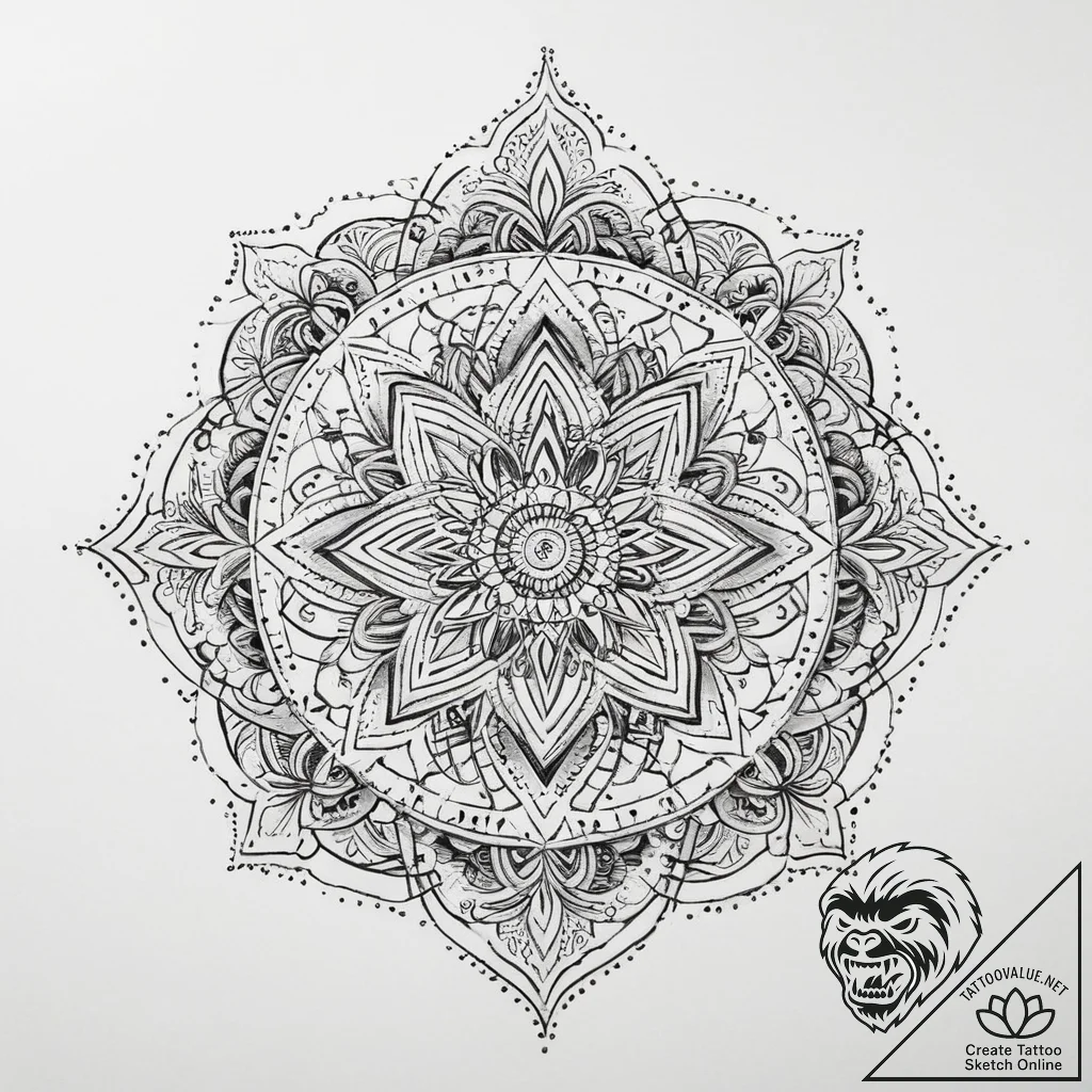Tattoo sketch slavic embroidery pattern with... - tattoo sketch (№1760563027_0, 15.10.2025 21:17) — tattoovalue.net