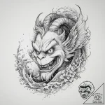 Tattoo sketch the grinch with a wing, tattoo… – tattoo sketch (№1760563683_0, 15.10.2025 21:28) — tattoovalue.net