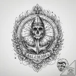 Tattoo sketch sacred scene, ink illustration… – tattoo sketch (№1760564332_0, 15.10.2025 21:38) — tattoovalue.net