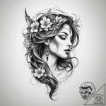 Tattoo sketch divine song – tattoo sketch (№1760567366_0, 15.10.2025 22:29) — tattoovalue.net
