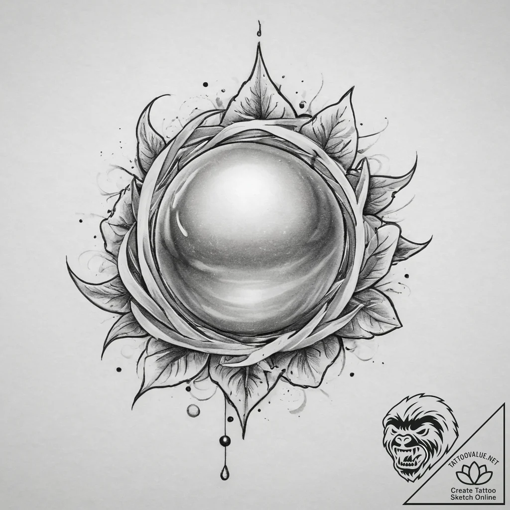 Tattoo sketch pearl, concept art for tattoo,... - tattoo sketch (№1760568014_0, 15.10.2025 22:40) — tattoovalue.net