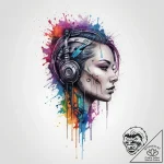 Tattoo sketch cyberpunk digital rain, artisti… – tattoo sketch (№1760568231_0, 15.10.2025 22:43) — tattoovalue.net