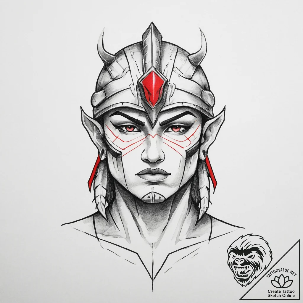 Tattoo sketch human warrior, tattoo drawing o... - tattoo sketch (№1760569318_0, 15.10.2025 23:01) — tattoovalue.net