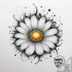 Tattoo sketch chamomile, concept art for tatt… – tattoo sketch (№1760569534_0, 15.10.2025 23:05) — tattoovalue.net