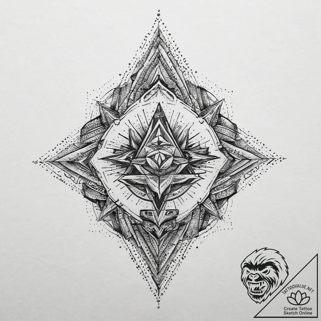 Tattoo sketch wanderlust, concept art for tat... - tattoo sketch (№1760569749_0, 15.10.2025 23:09) — tattoovalue.net