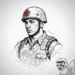 Tattoo sketch soldier with a map, concept art… – tattoo sketch (№1760571045_0, 15.10.2025 23:30) — tattoovalue.net