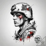 Tattoo sketch soldier with a needle, tattoo d… – tattoo sketch (№1760571260_0, 15.10.2025 23:34) — tattoovalue.net