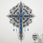 Tattoo sketch sapphire, tattoo flash sheet de… – tattoo sketch (№1760572567_0, 15.10.2025 23:56) — tattoovalue.net