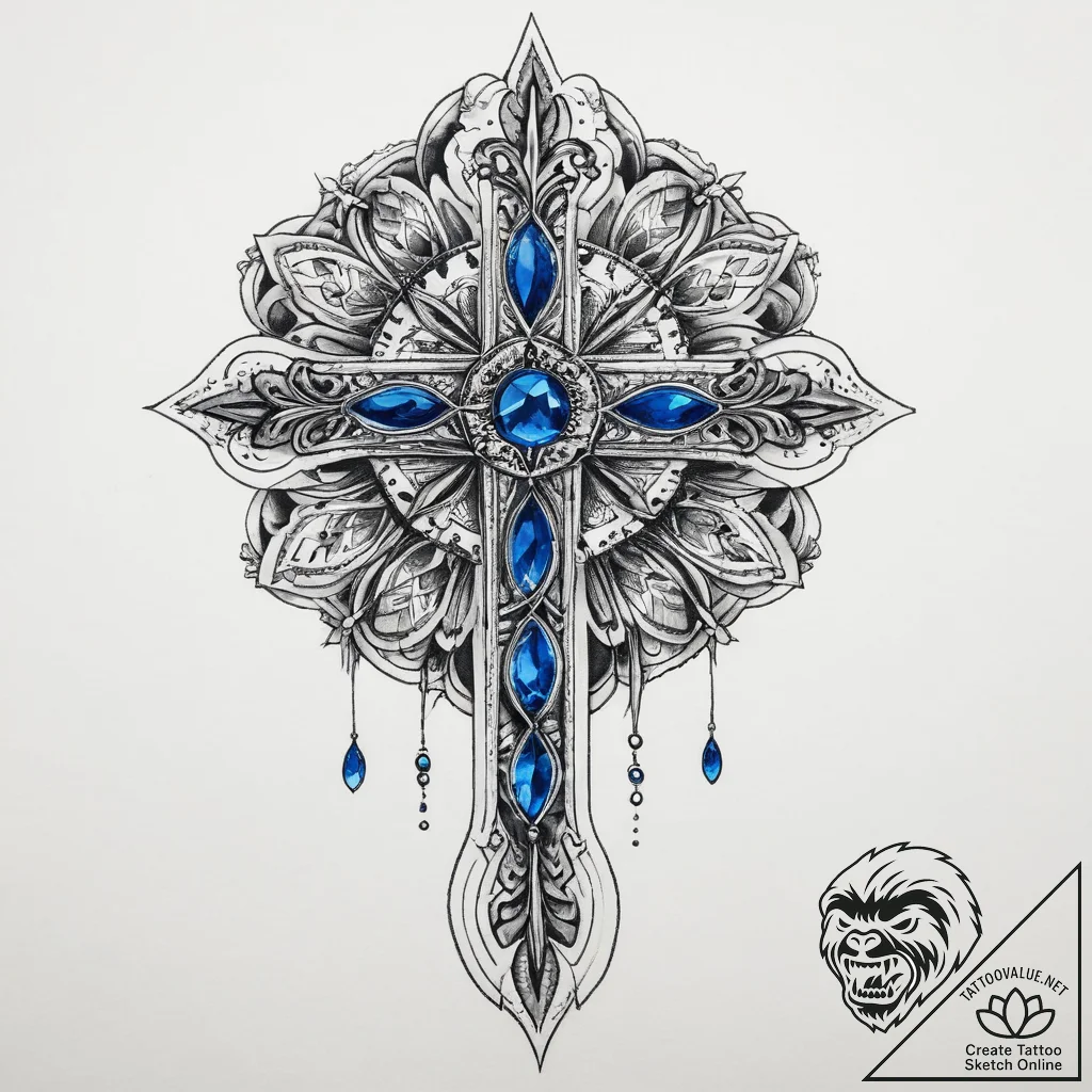 Tattoo sketch sapphire, tattoo flash sheet de... - tattoo sketch (№1760572567_0, 15.10.2025 23:56) — tattoovalue.net
