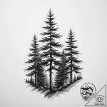 Tattoo sketch pine tree forest silhouette, in… – tattoo sketch (№1760572997_0, 16.10.2025 00:03) — tattoovalue.net