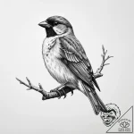 Tattoo sketch sparrow, concept art for tattoo… – tattoo sketch (№1760573428_0, 16.10.2025 00:10) — tattoovalue.net