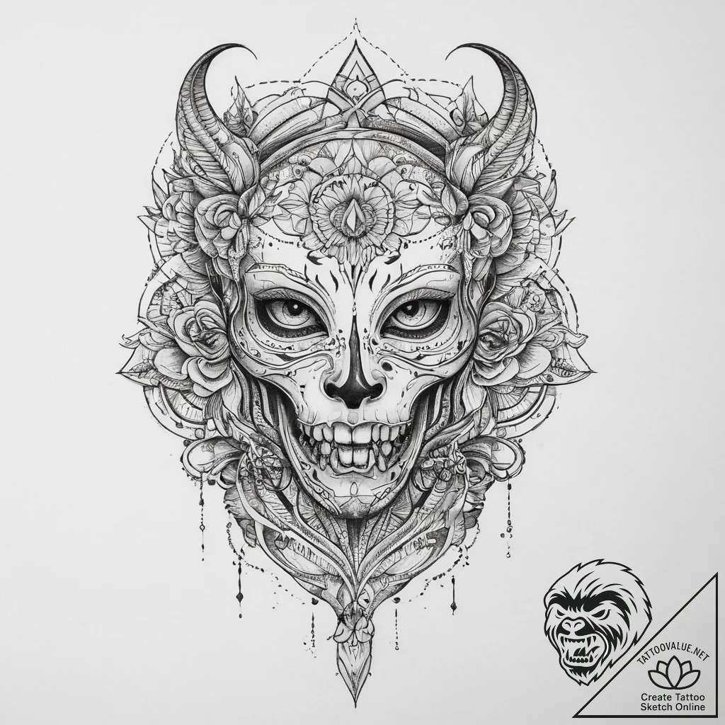 Tattoo sketch color, ink illustration for tat... - tattoo sketch (№1760573860_0, 16.10.2025 00:17) — tattoovalue.net