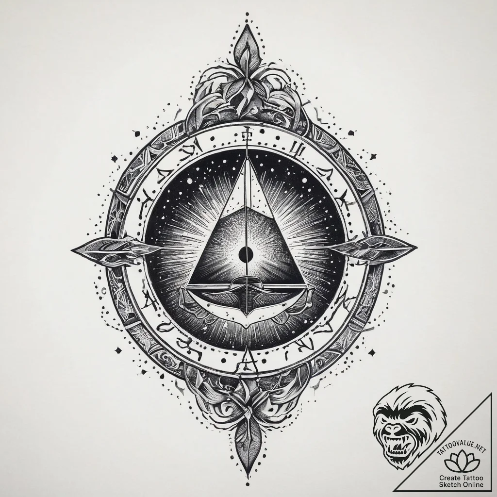Tattoo sketch sacred space, artistic tattoo s... - tattoo sketch (№1760574076_0, 16.10.2025 00:21) — tattoovalue.net