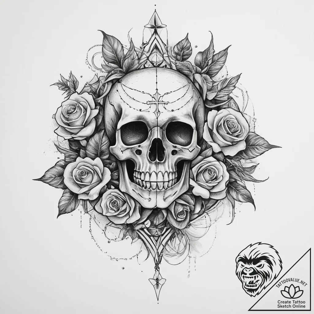 Tattoo sketch cosmic tale, concept art for ta... - tattoo sketch (№1760575370_0, 16.10.2025 00:42) — tattoovalue.net