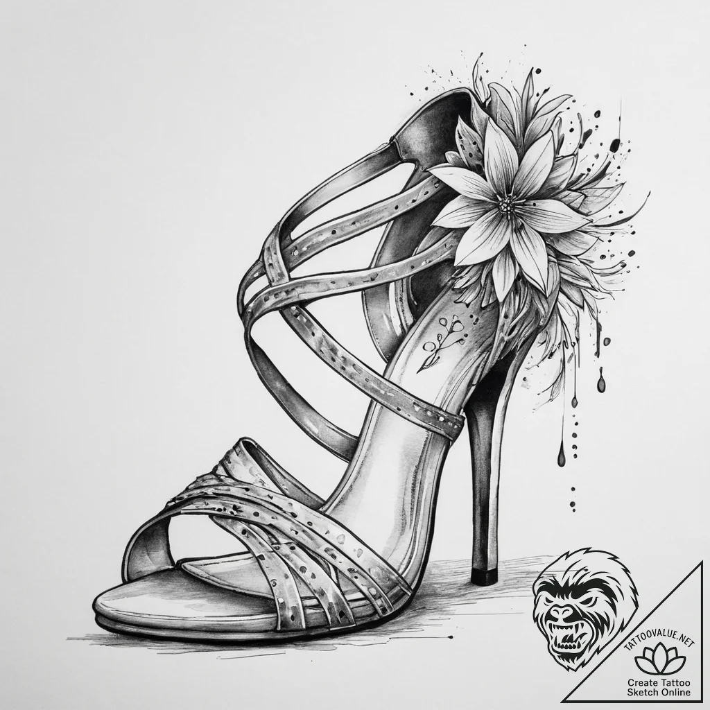 Tattoo sketch high heel, tattoo flash sheet d... - tattoo sketch (№1760577329_0, 16.10.2025 01:15) — tattoovalue.net