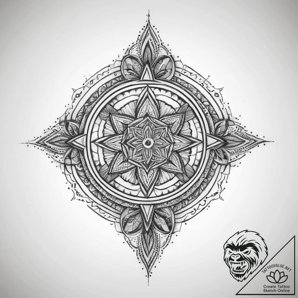 Tattoo sketch desert, ink illustration for ta... - tattoo sketch (№1760579272_0, 16.10.2025 01:47) — tattoovalue.net
