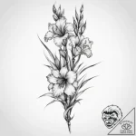 Tattoo sketch gladiolus, tattoo line art, rou… – tattoo sketch (№1760579704_0, 16.10.2025 01:55) — tattoovalue.net