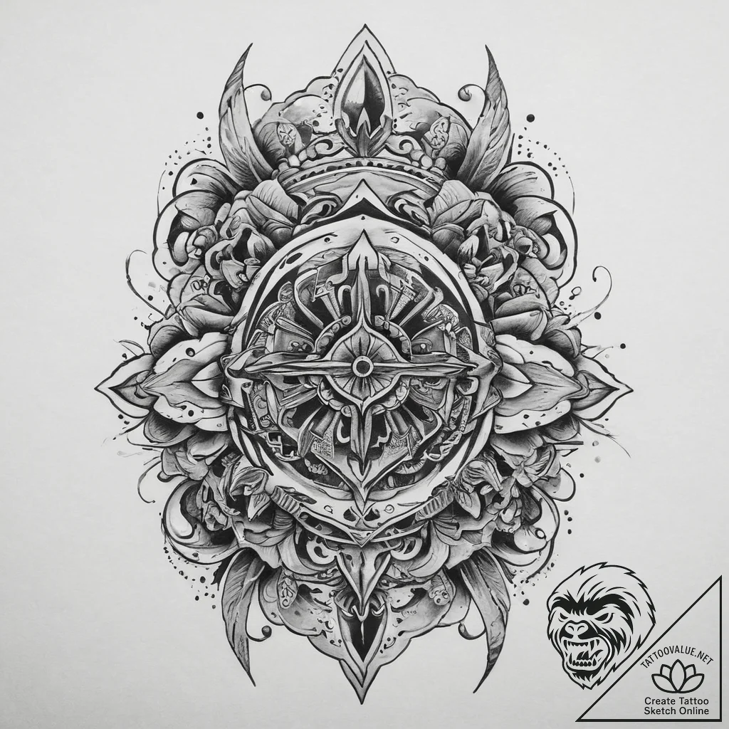 Tattoo sketch royal flush, ink illustration f... - tattoo sketch (№1760579919_0, 16.10.2025 01:58) — tattoovalue.net