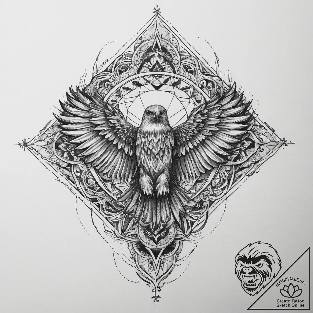 Tattoo sketch hands with a hawk, artistic tat... - tattoo sketch (№1760580998_0, 16.10.2025 02:16) — tattoovalue.net
