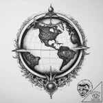 Tattoo sketch celestial globe, ink illustrati… – tattoo sketch (№1760582520_0, 16.10.2025 02:42) — tattoovalue.net