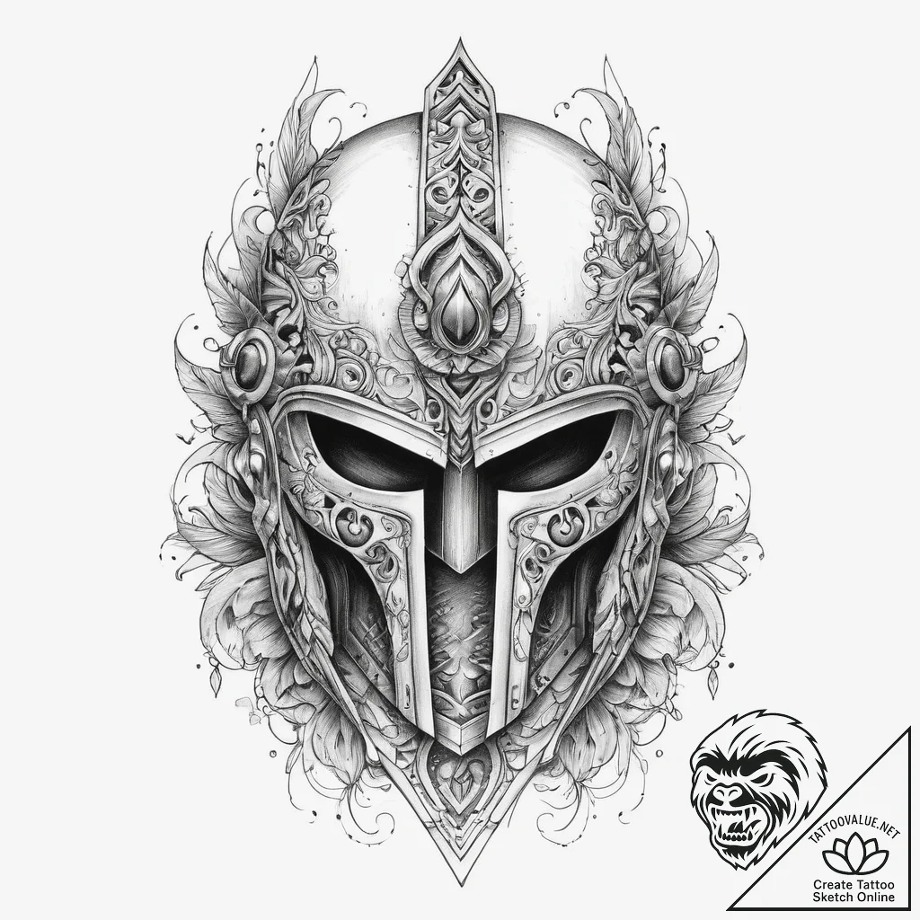 Tattoo sketch mythical helmet, artistic tatto... - tattoo sketch (№1760583814_0, 16.10.2025 03:03) — tattoovalue.net