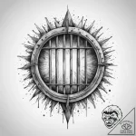 Tattoo sketch prison bars with sun, ink illus… – tattoo sketch (№1760584680_0, 16.10.2025 03:18) — tattoovalue.net