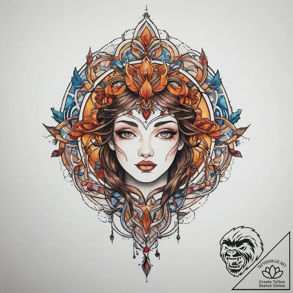 Tattoo sketch brown, tattoo line art, clean l... - tattoo sketch (№1760586417_0, 16.10.2025 03:46) — tattoovalue.net