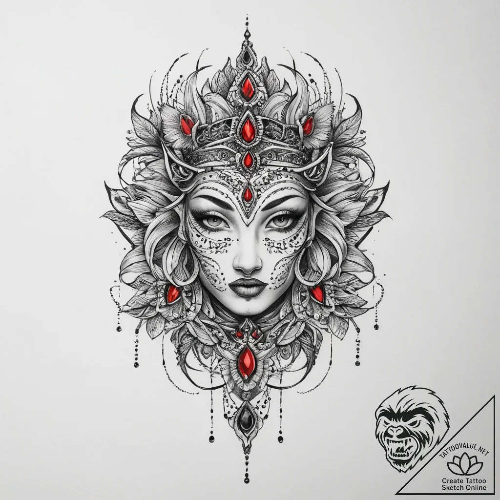 Tattoo sketch kingdom, ink illustration for t... - tattoo sketch (№1760587067_0, 16.10.2025 03:57) — tattoovalue.net