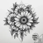 Tattoo sketch daisy, ink illustration for tat… – tattoo sketch (№1760587498_0, 16.10.2025 04:04) — tattoovalue.net