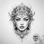 Tattoo sketch cosmic person – tattoo sketch (№1760587931_0, 16.10.2025 04:12) — tattoovalue.net