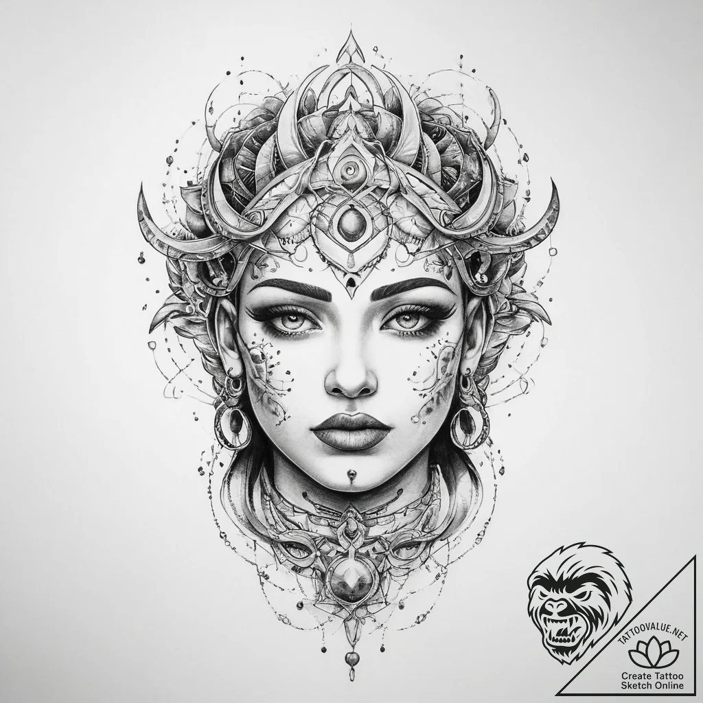Tattoo sketch cosmic person - tattoo sketch (№1760587931_0, 16.10.2025 04:12) — tattoovalue.net
